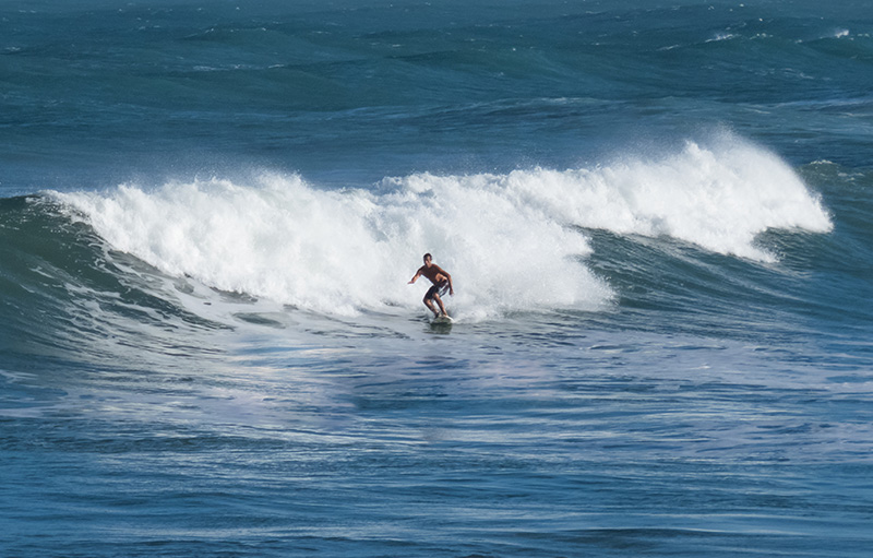 surfing a wave