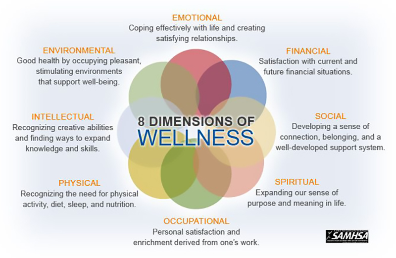 Figure 1: SAMHSA’s Eight Dimensions of Wellness (SAMHSA, 2012)