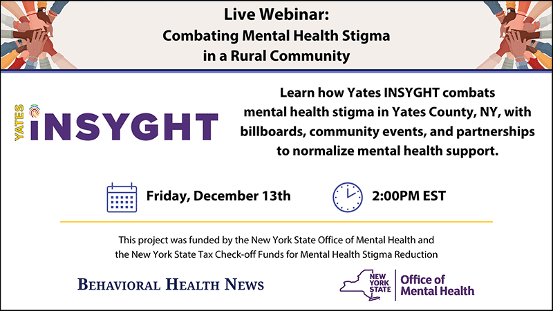 Webinar: Yates INSYGHT - Combating Mental Health Stigma in a Rural Community