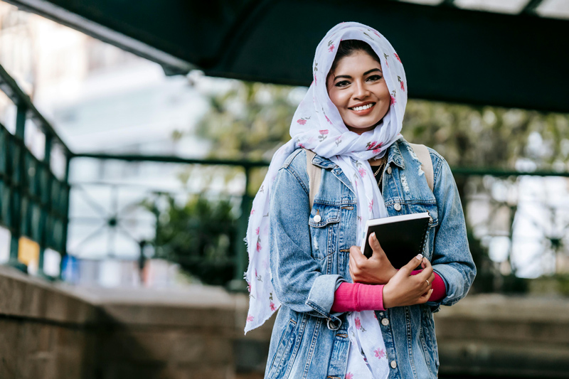 Smiling Muslim woman