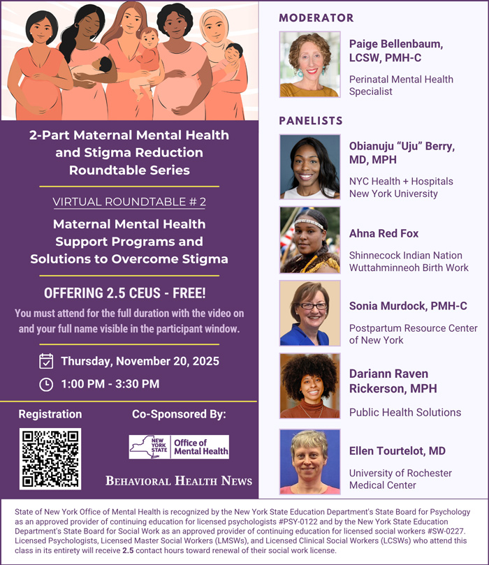 Roundtable 2 of 2: Maternal Mental Health Support Programs and Solutions to Overcome Stigma