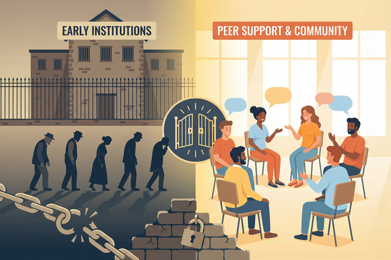 Evolution From Institutional Care to Peer Support Empowerment