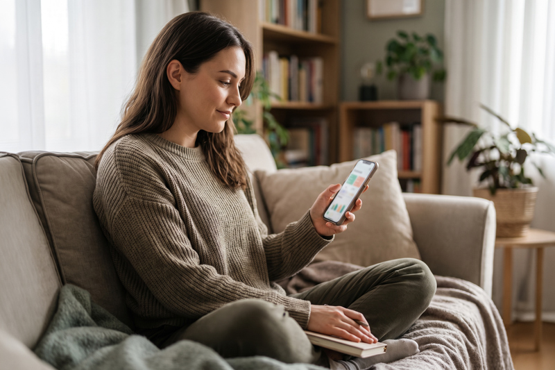 Client Using Therapy App
