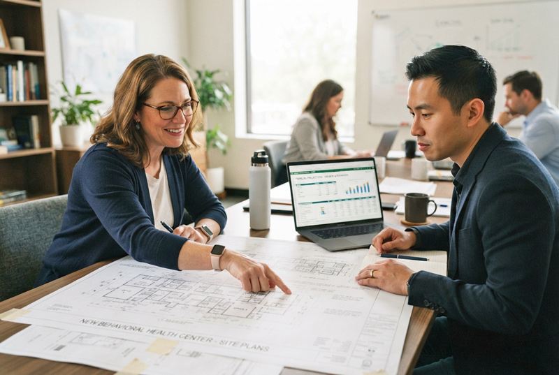 Practice Owner Reviewing Expansion Plans With Advisor