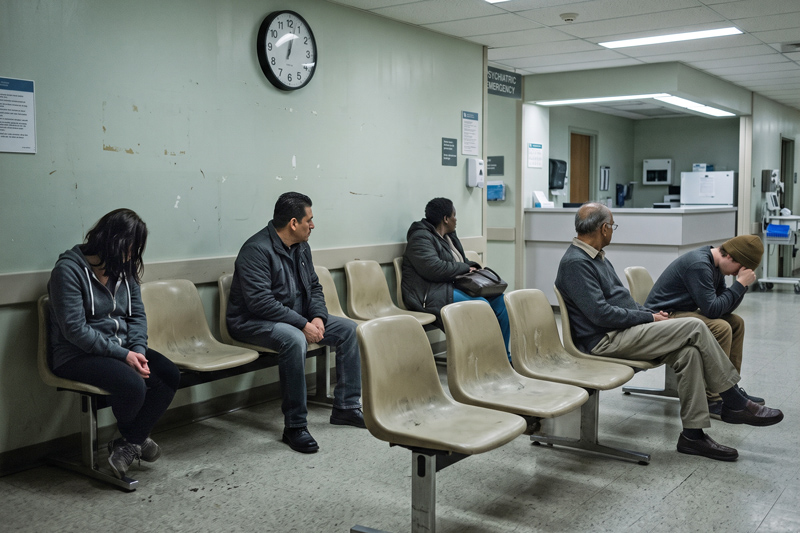 Psychiatric Emergency Room Waiting Area At Midnight